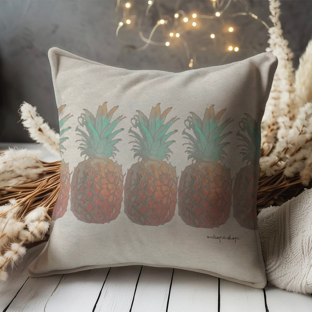 Premium Cushion Cover (Row of Frosted Pineapples)
