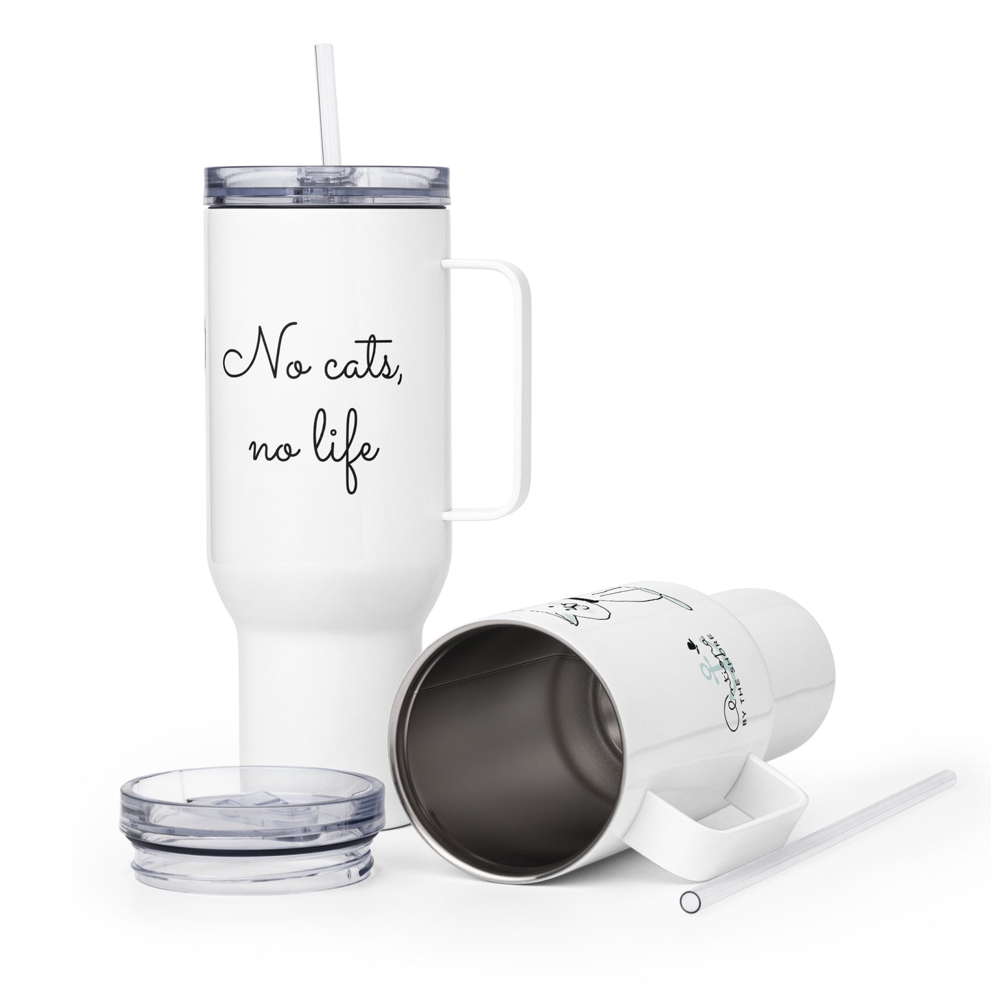 Travel mug with a handle