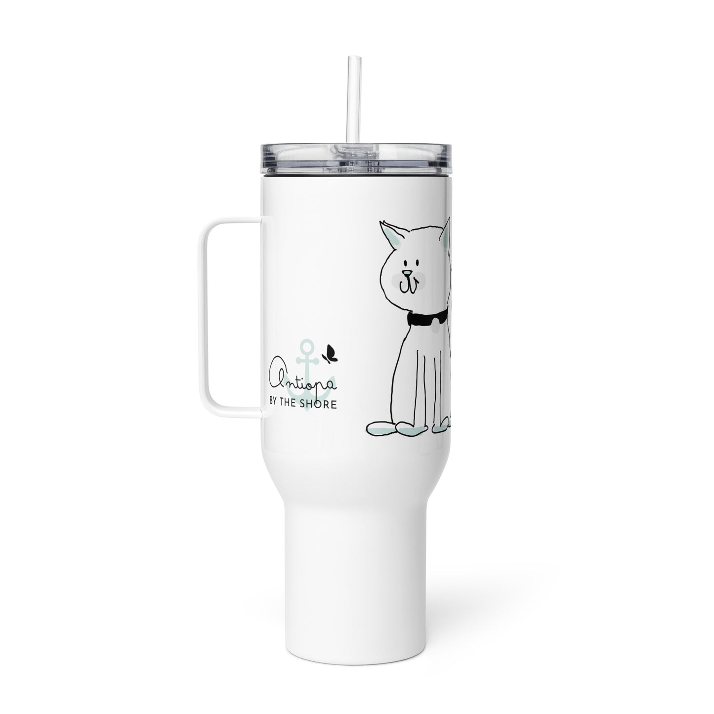 Travel mug with a handle