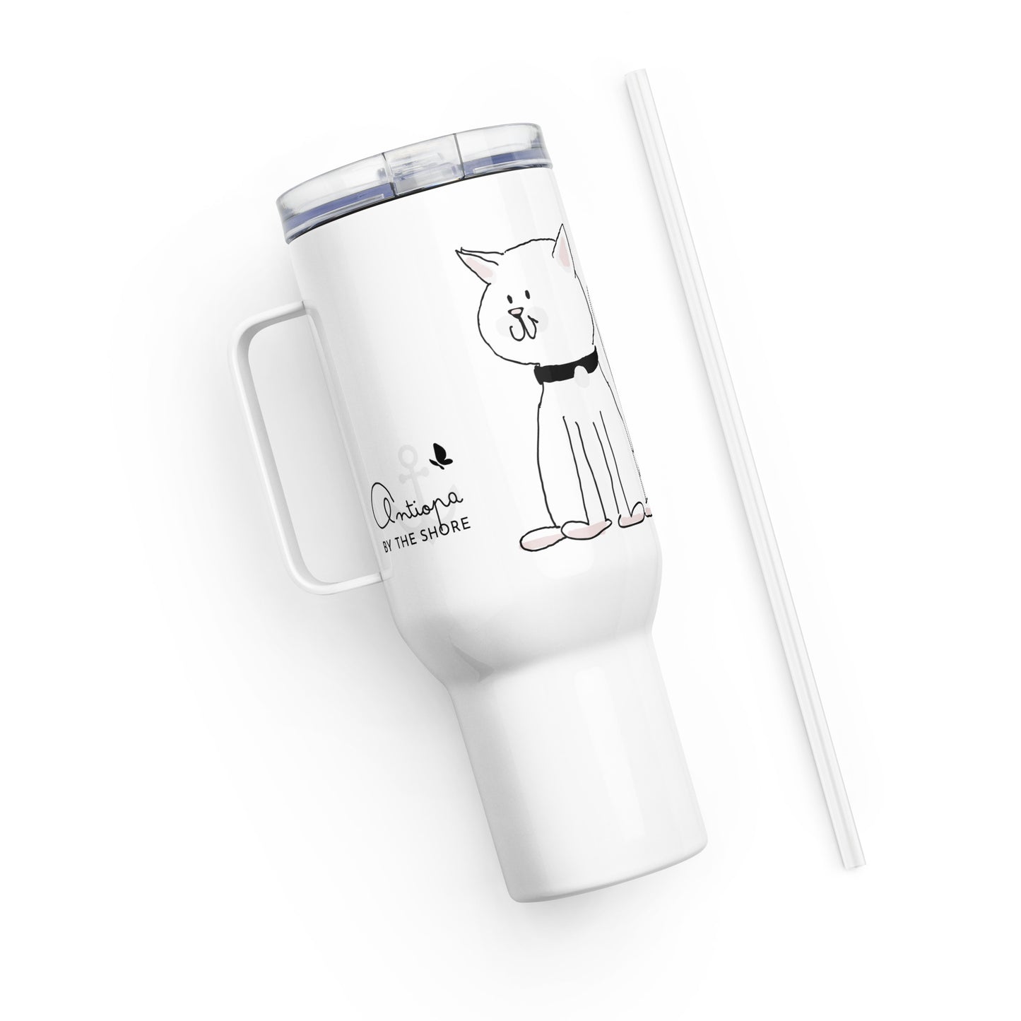Travel mug with a handle