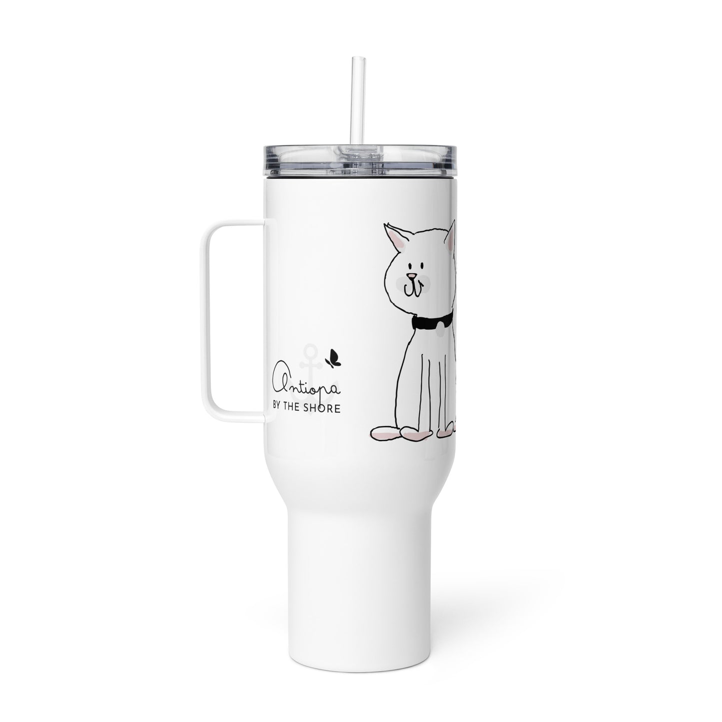 Travel mug with a handle