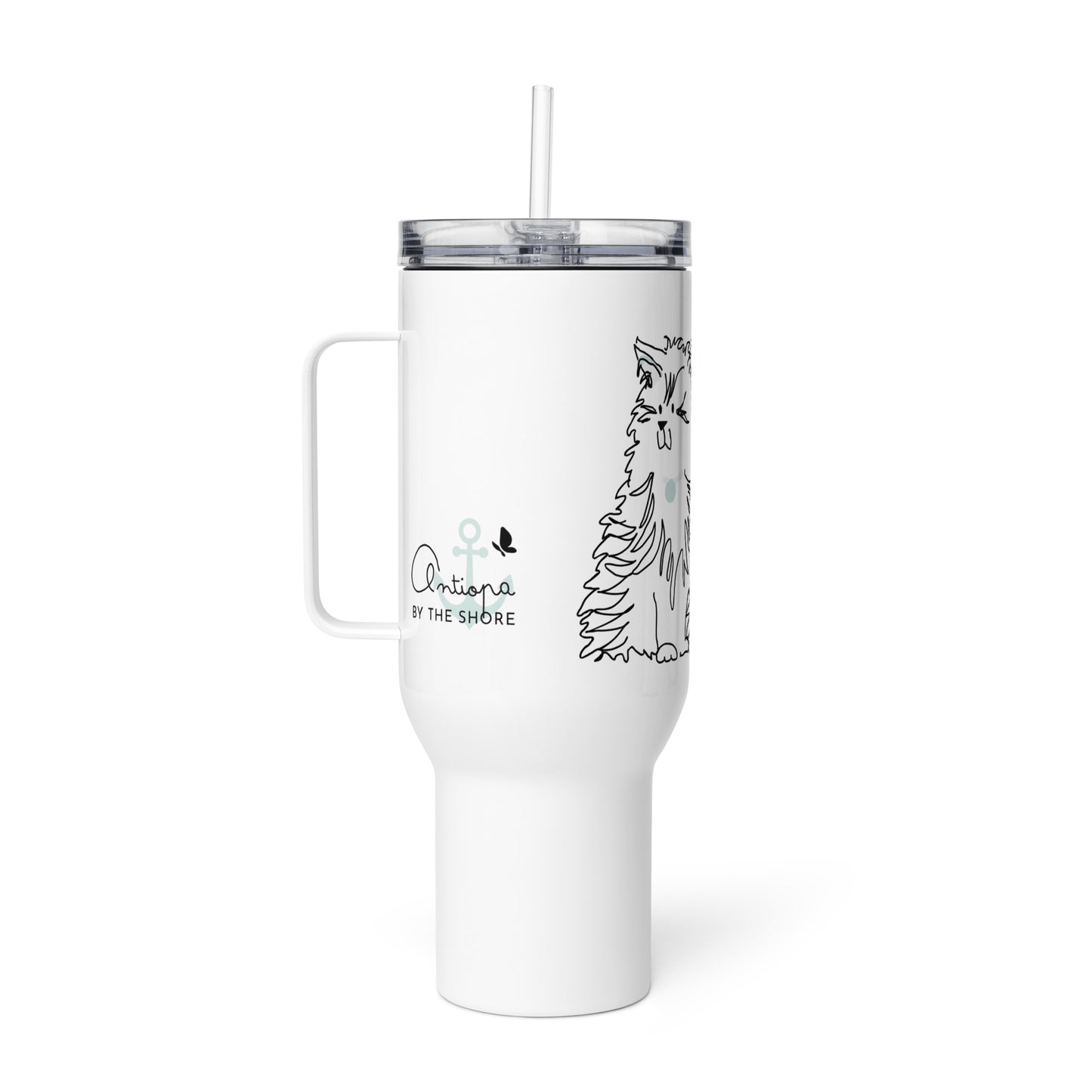 Travel mug with a handle