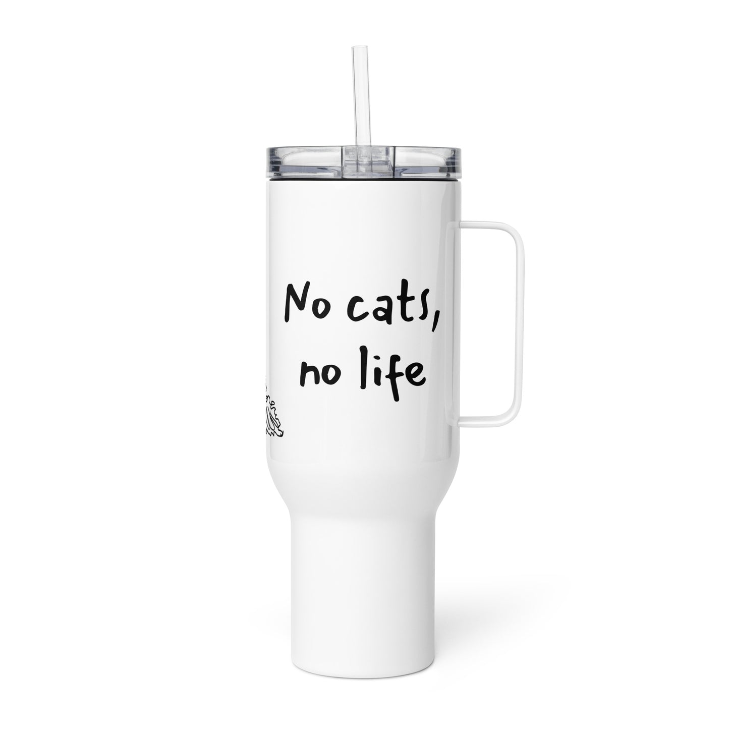 Travel mug with a handle