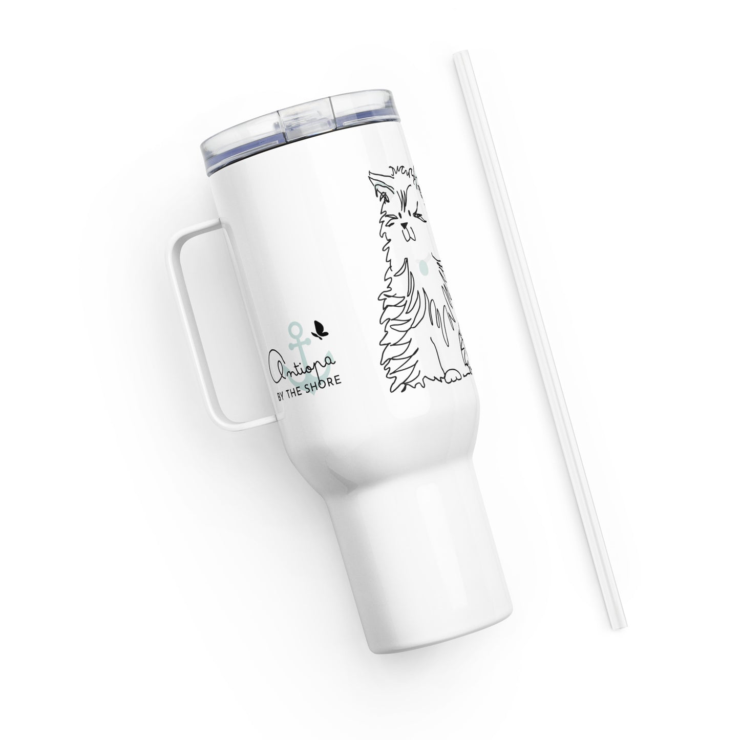 Travel mug with a handle
