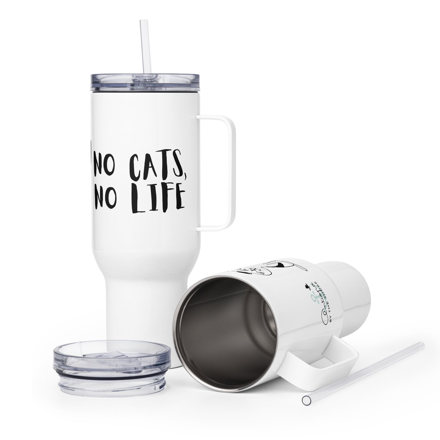 Travel mug with a handle