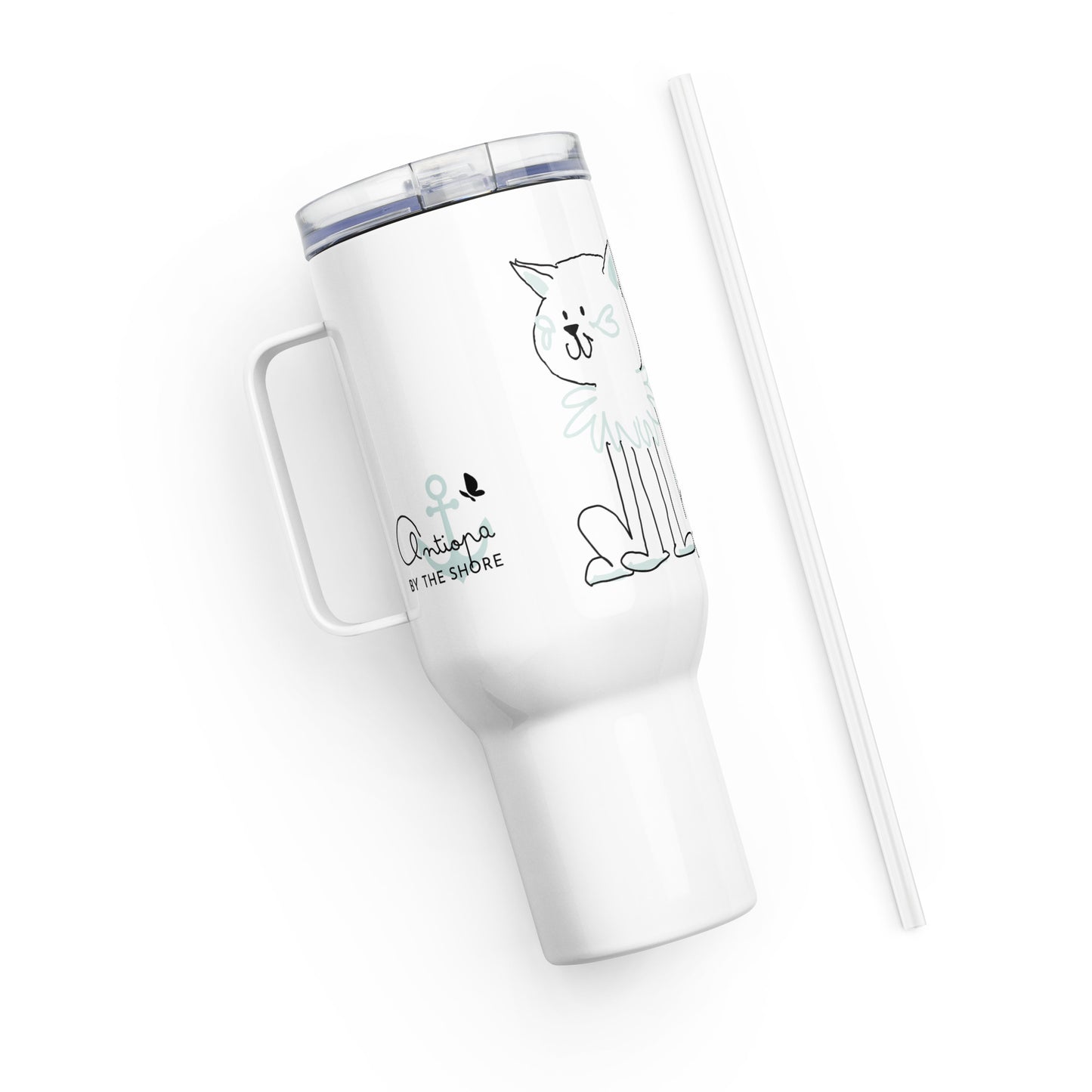Travel mug with a handle