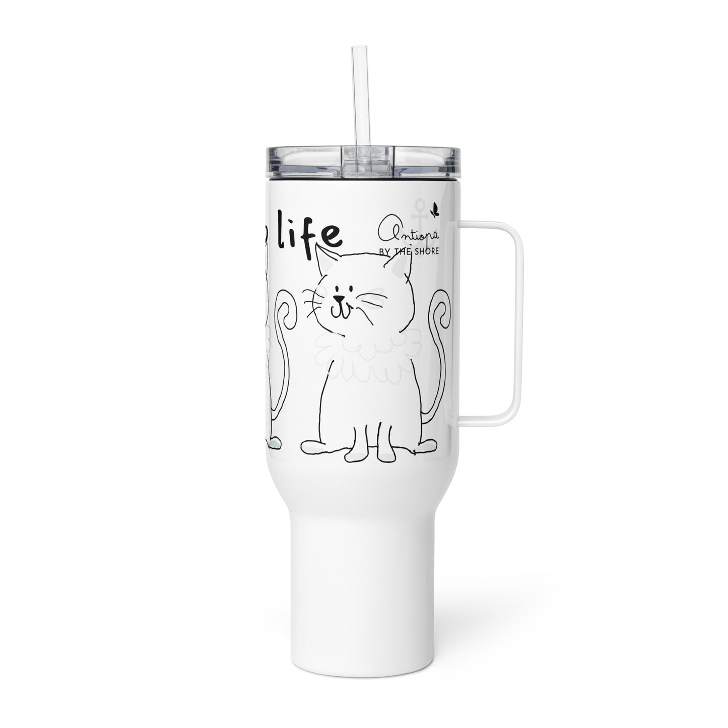 Travel mug with a handle