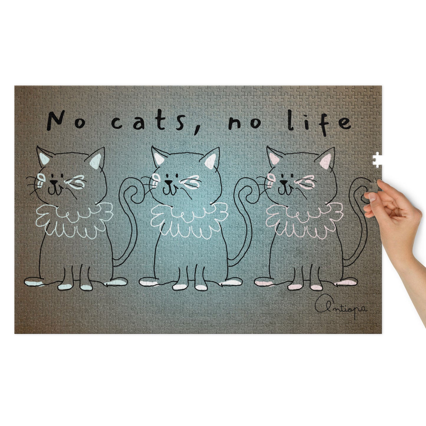 Jigsaw Puzzle with Tin + Cats