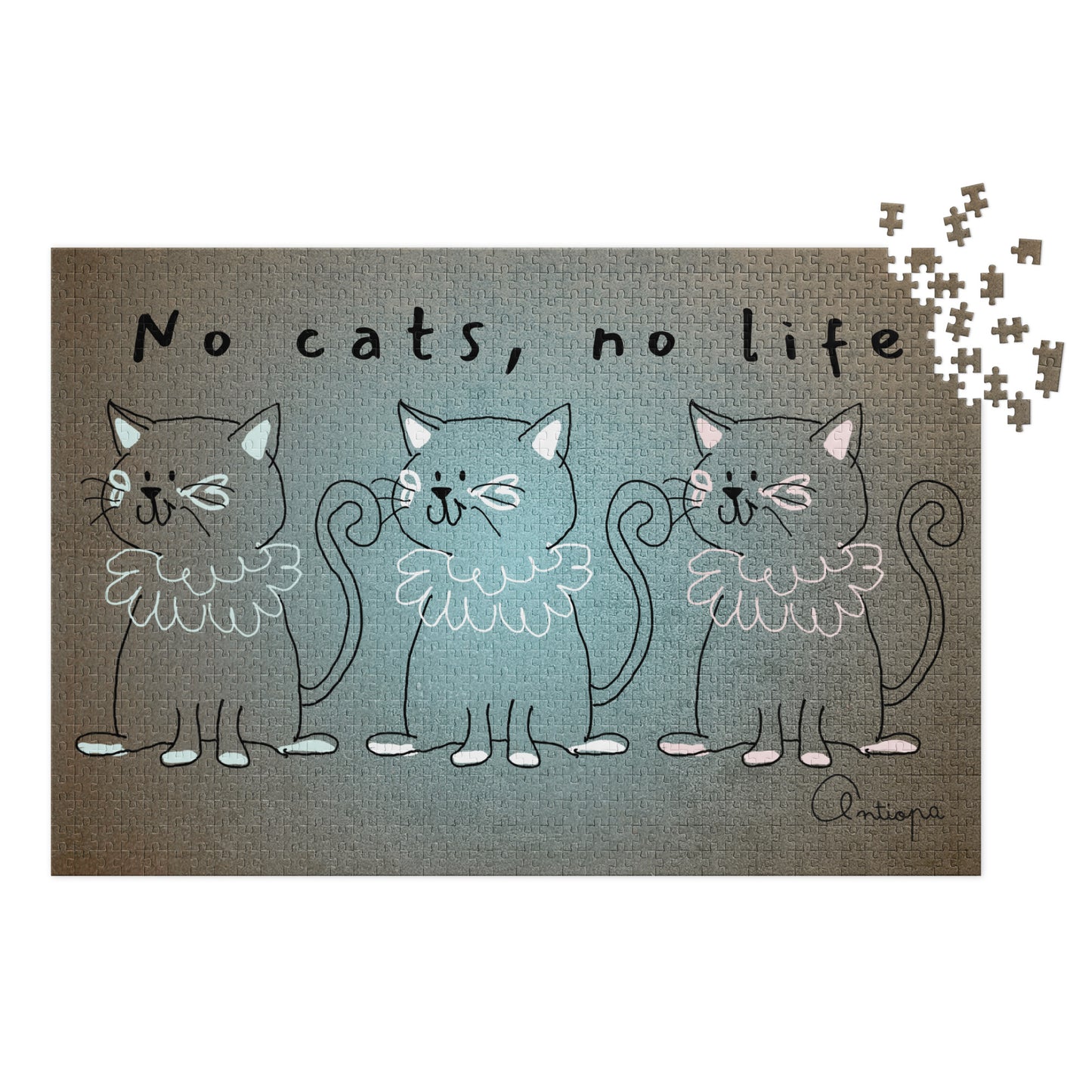 Jigsaw Puzzle with Tin + Cats