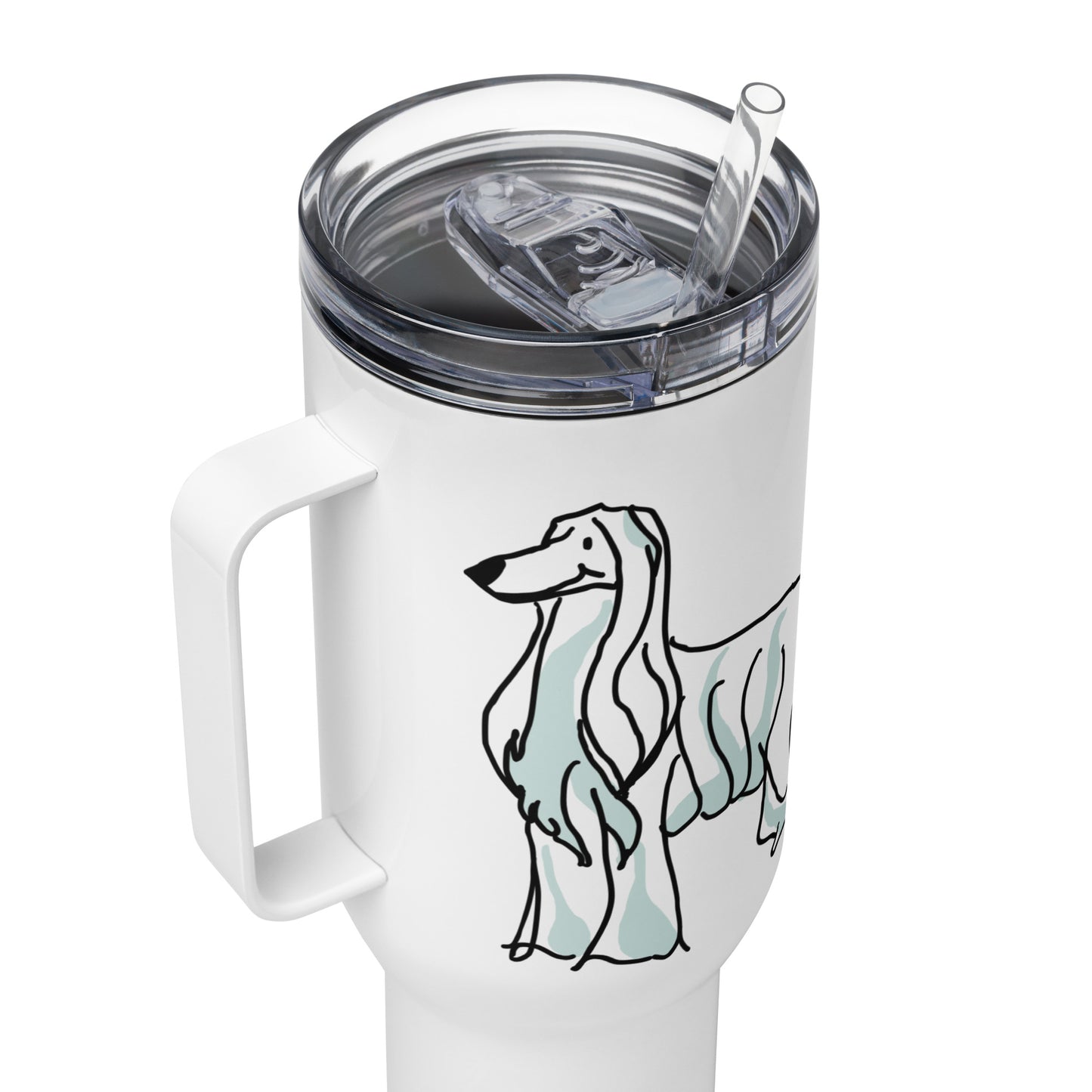 Travel mug with a handle