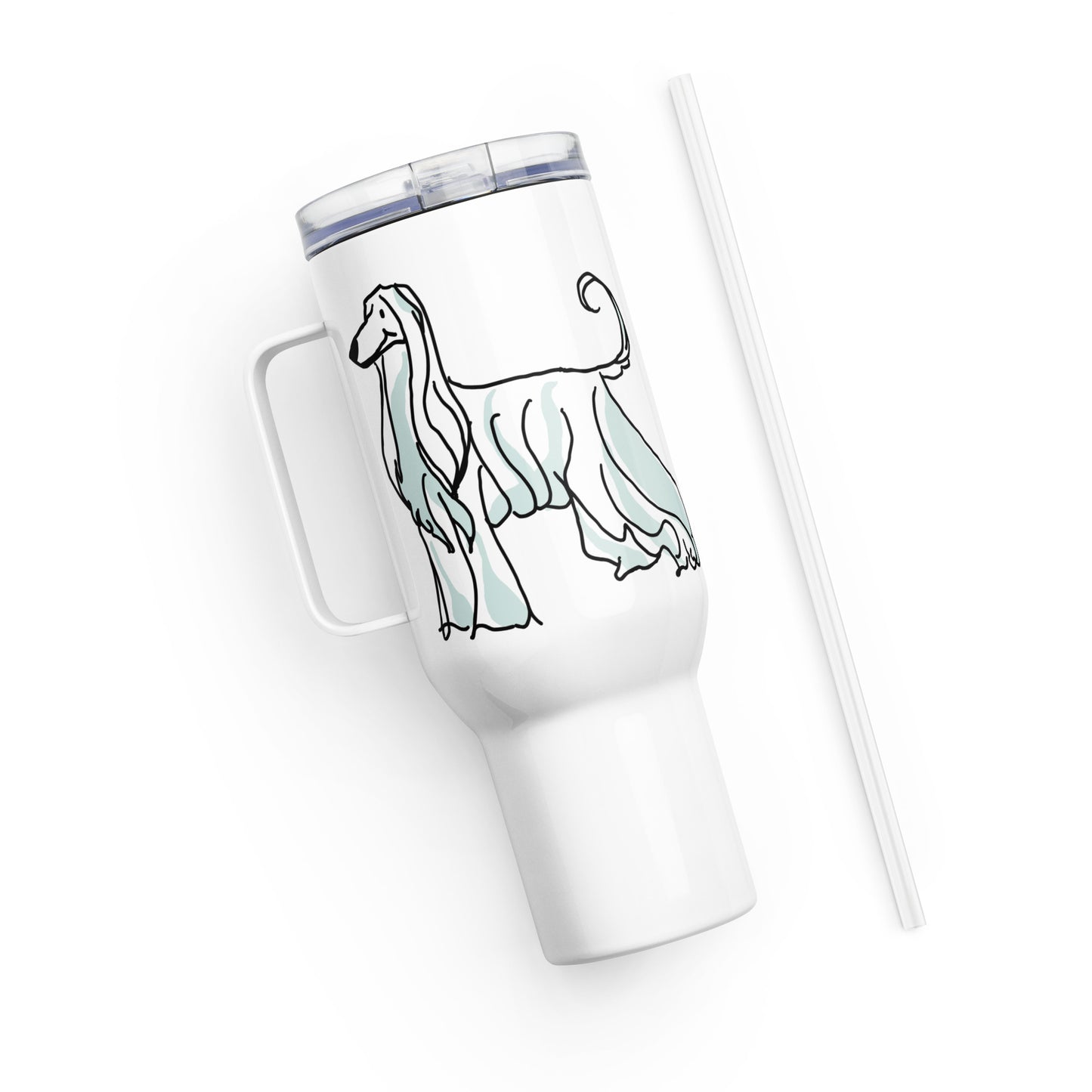 Travel mug with a handle