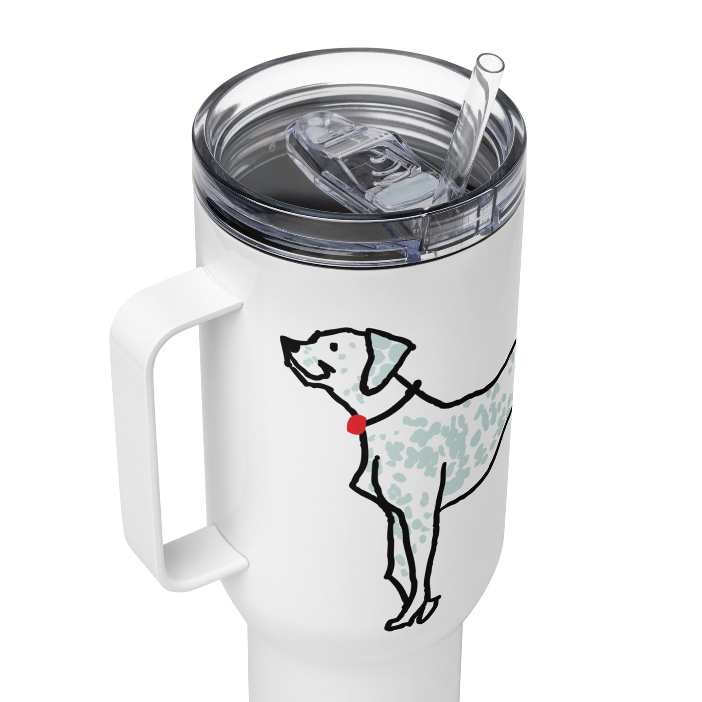 Travel mug with a handle