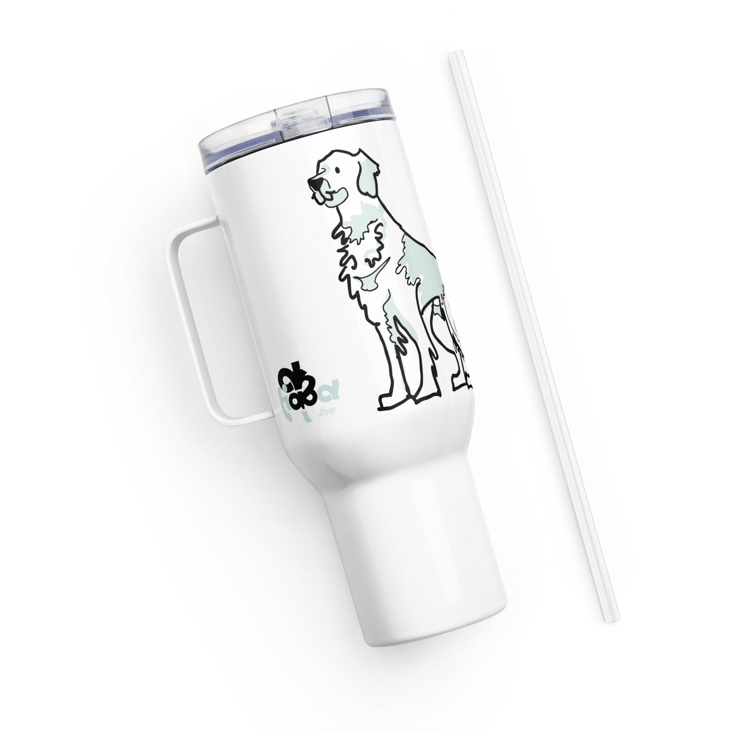 Travel mug with a handle