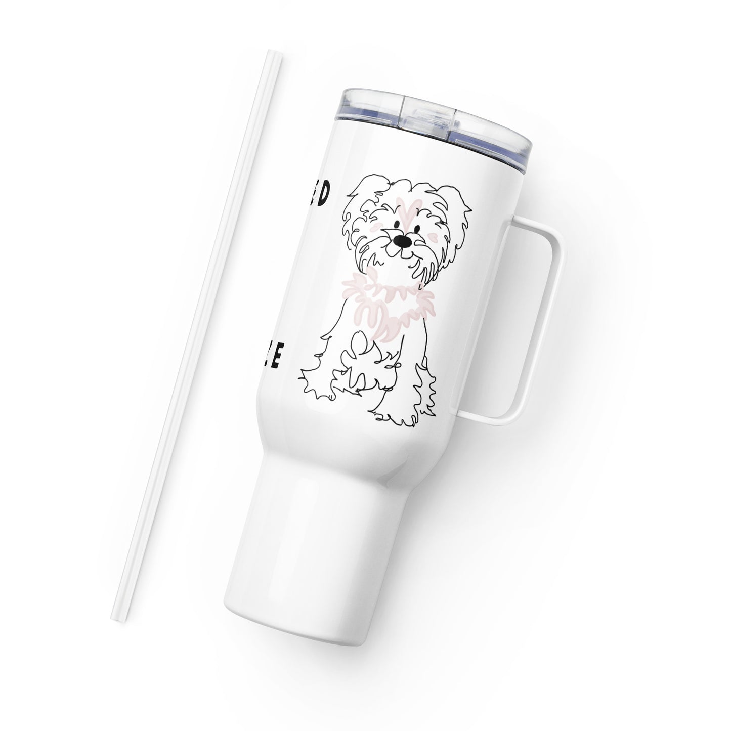 Travel mug with a handle