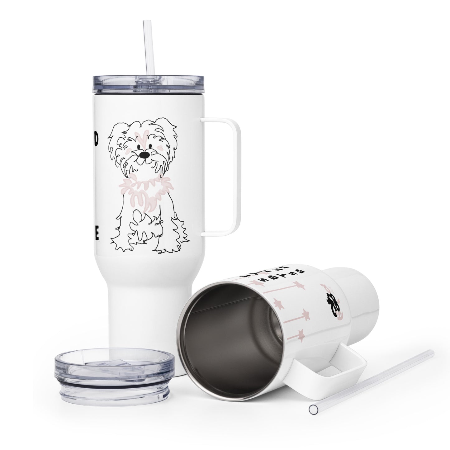 Travel mug with a handle