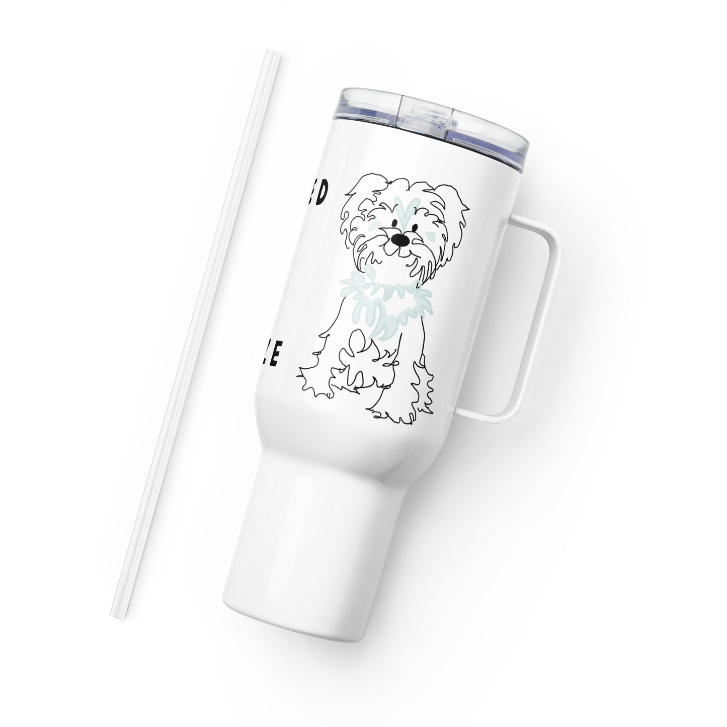 Travel mug with a handle