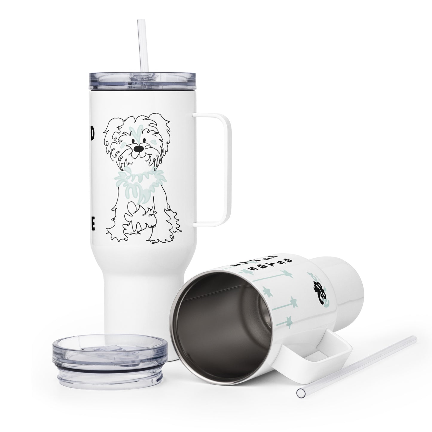 Travel mug with a handle