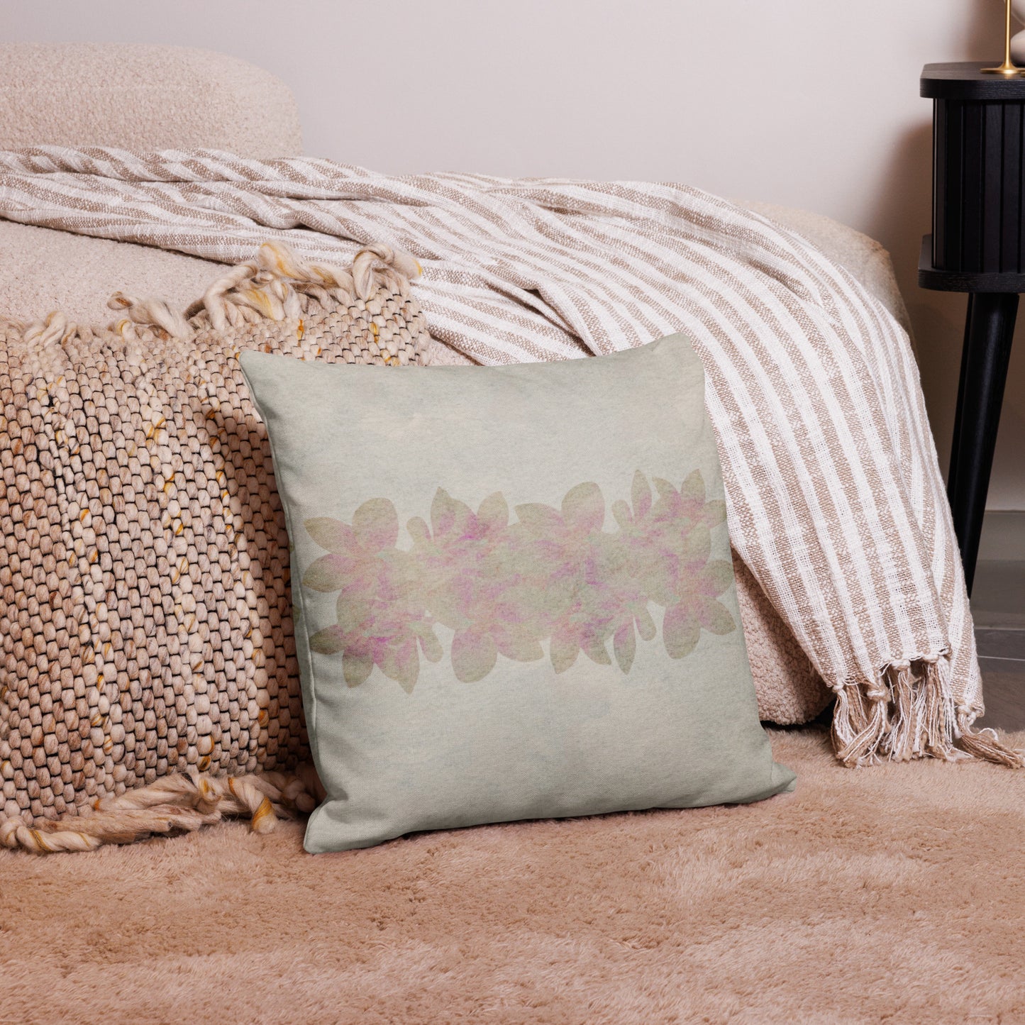 Premium Cushion Cover (Blush Petal Drift)