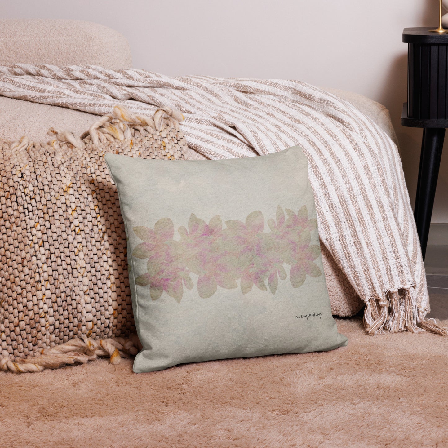 Premium Cushion Cover (Blush Petal Drift)