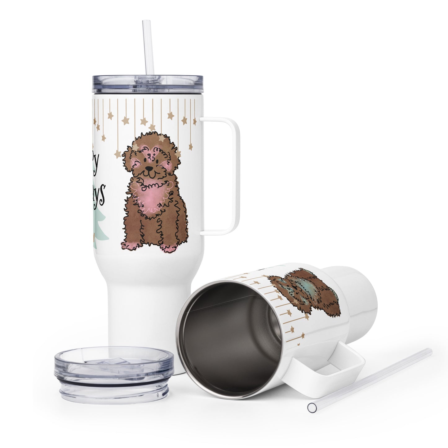 Travel mug with a handle