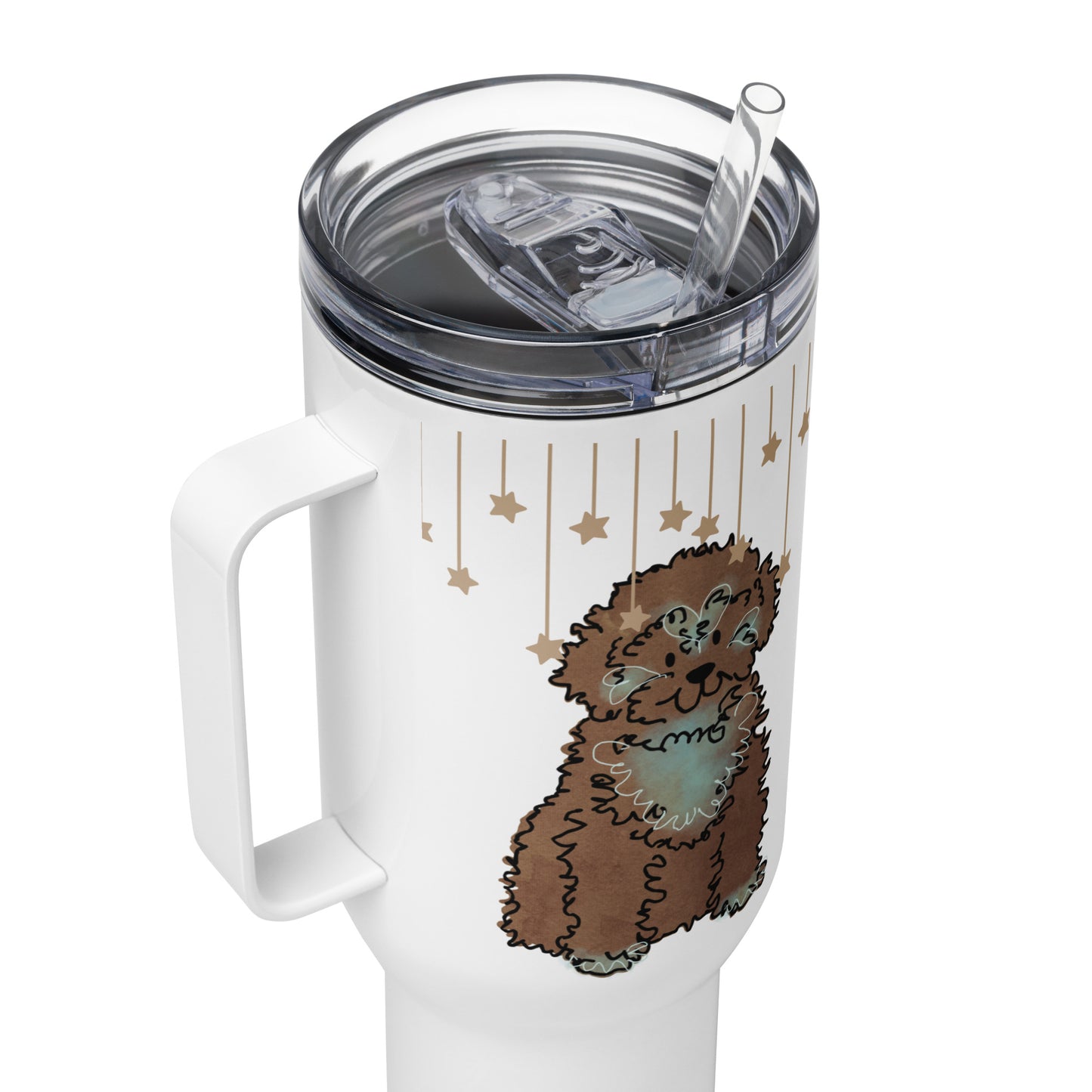 Travel mug with a handle
