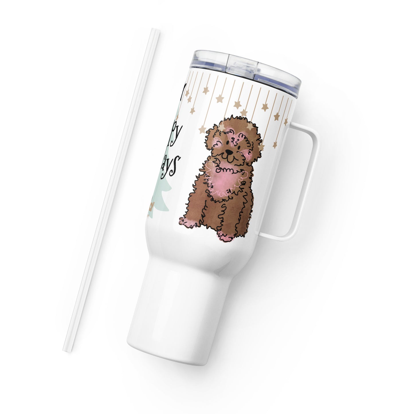 Travel mug with a handle