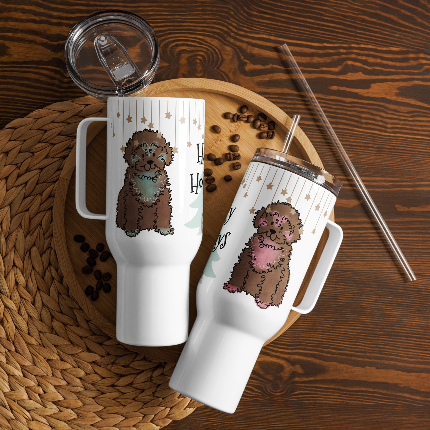 Travel mug with a handle