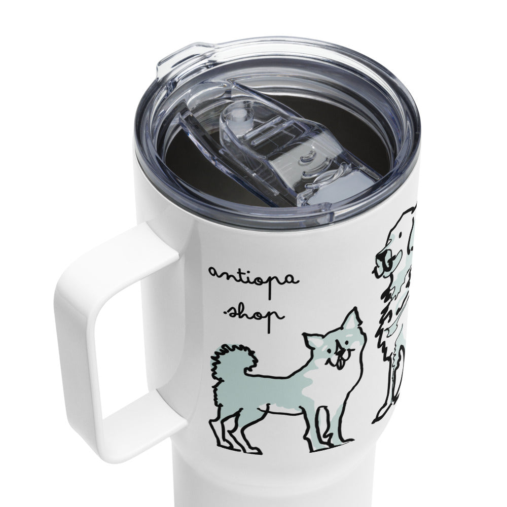 <No Dog, No Life> Travel mug with a handle