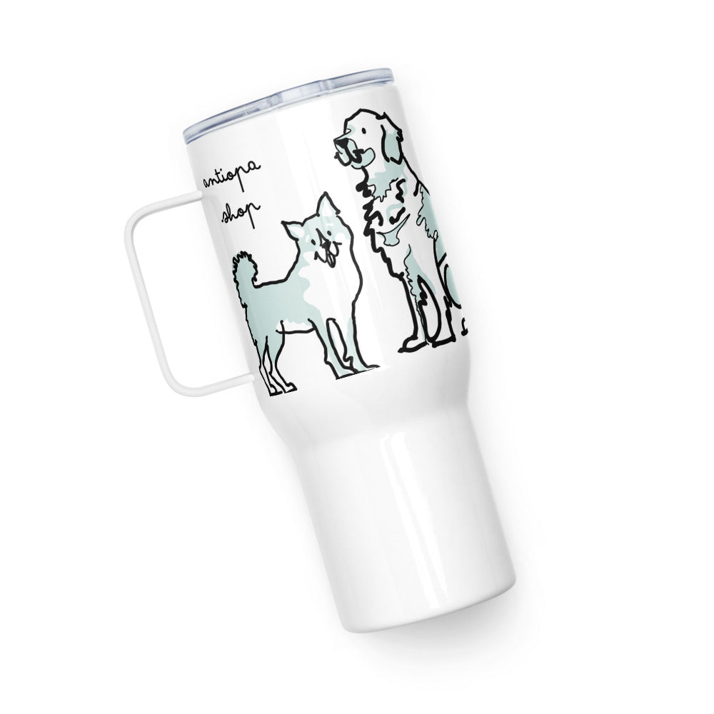 <No Dog, No Life> Travel mug with a handle