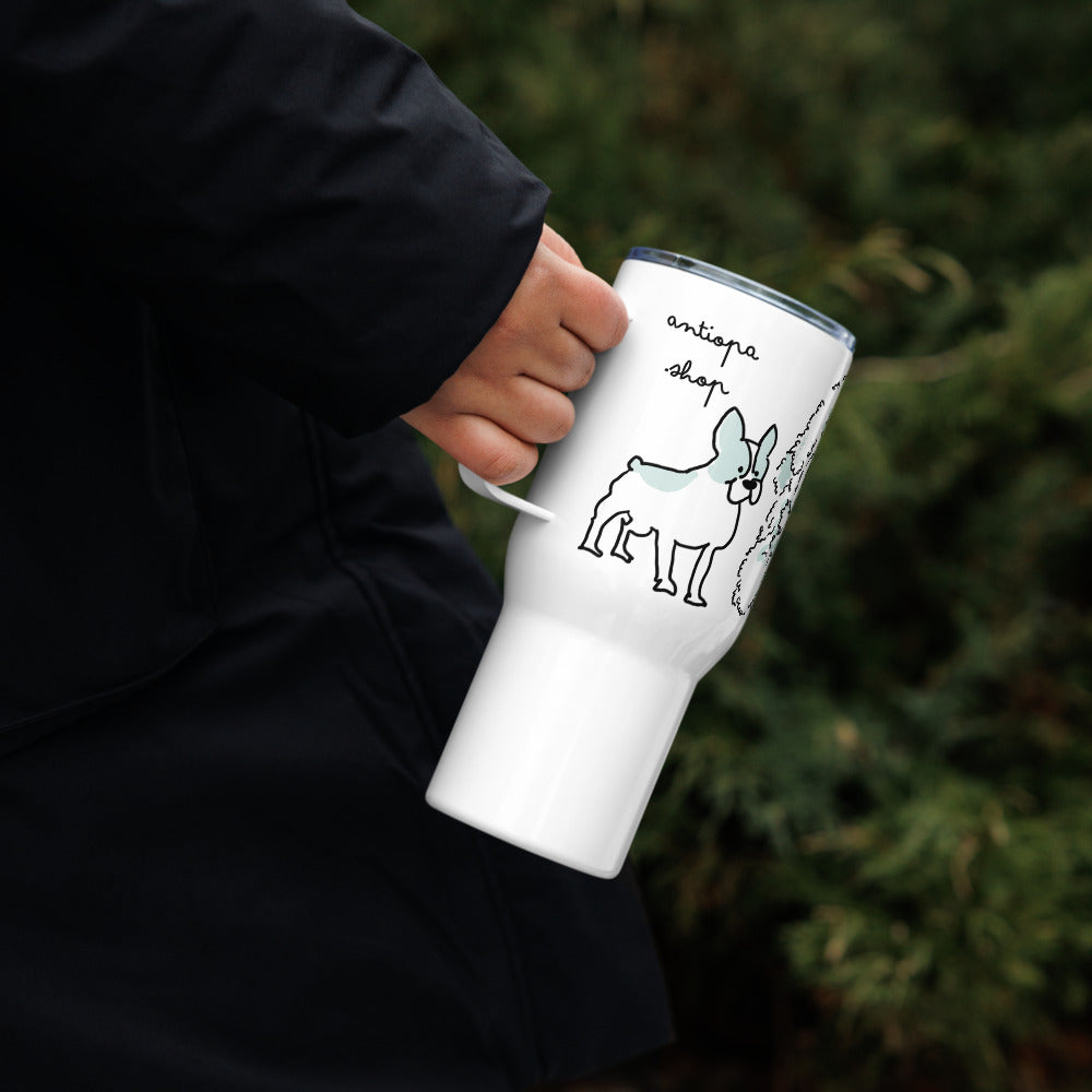 <No Dog, No Life> Travel mug with a handle
