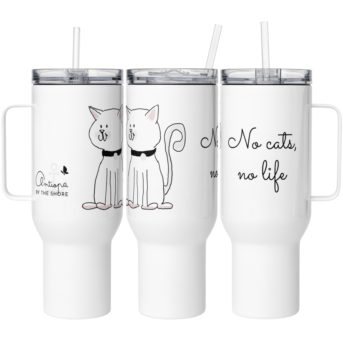 Travel mug with a handle