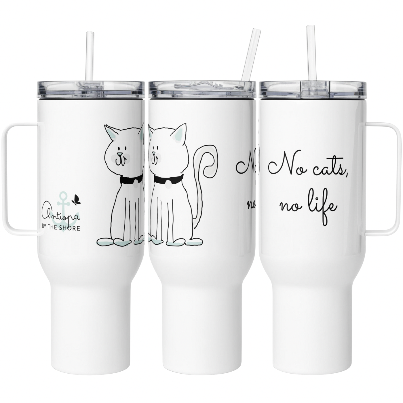 Travel mug with a handle