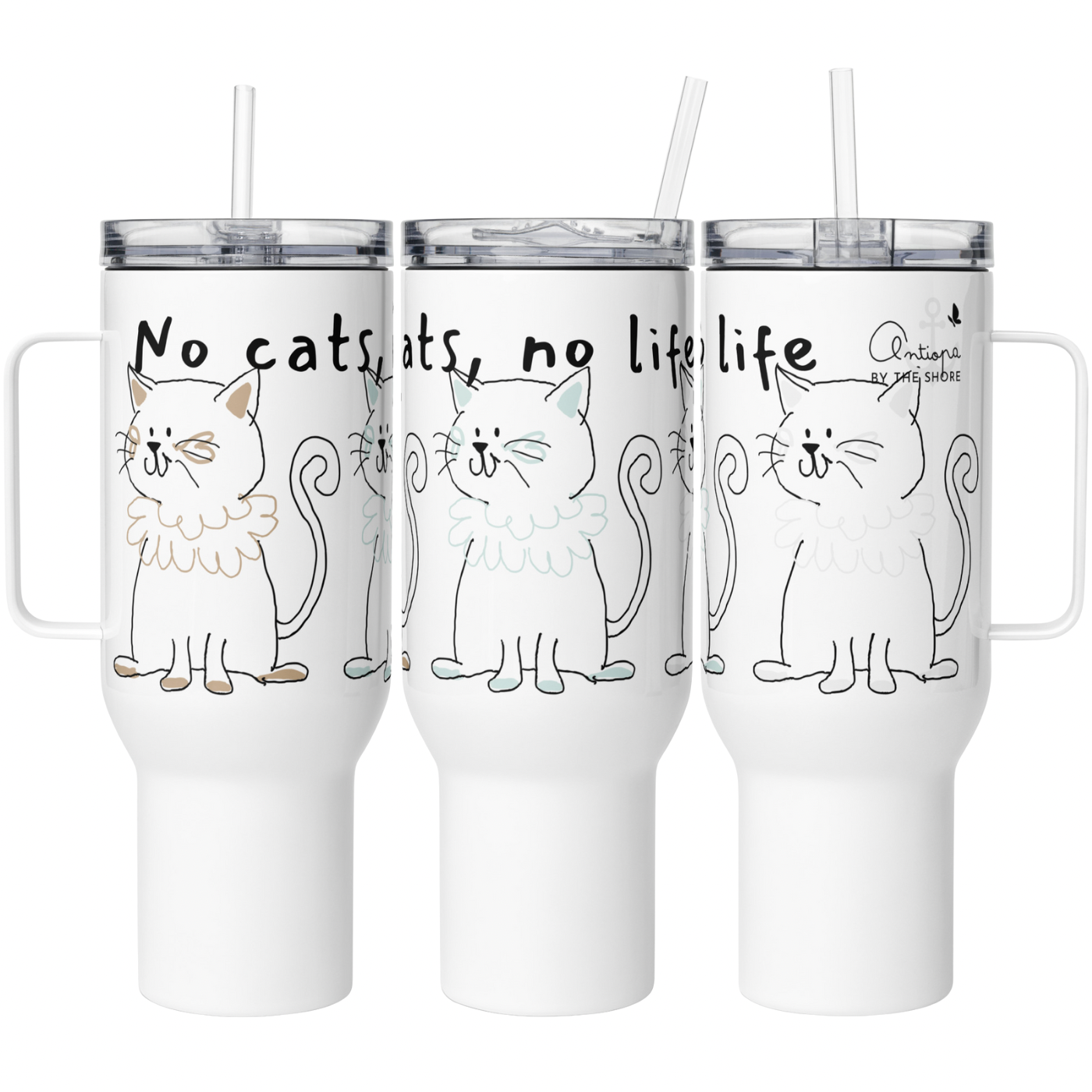 Travel mug with a handle
