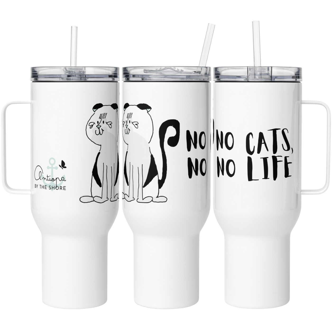 Travel mug with a handle