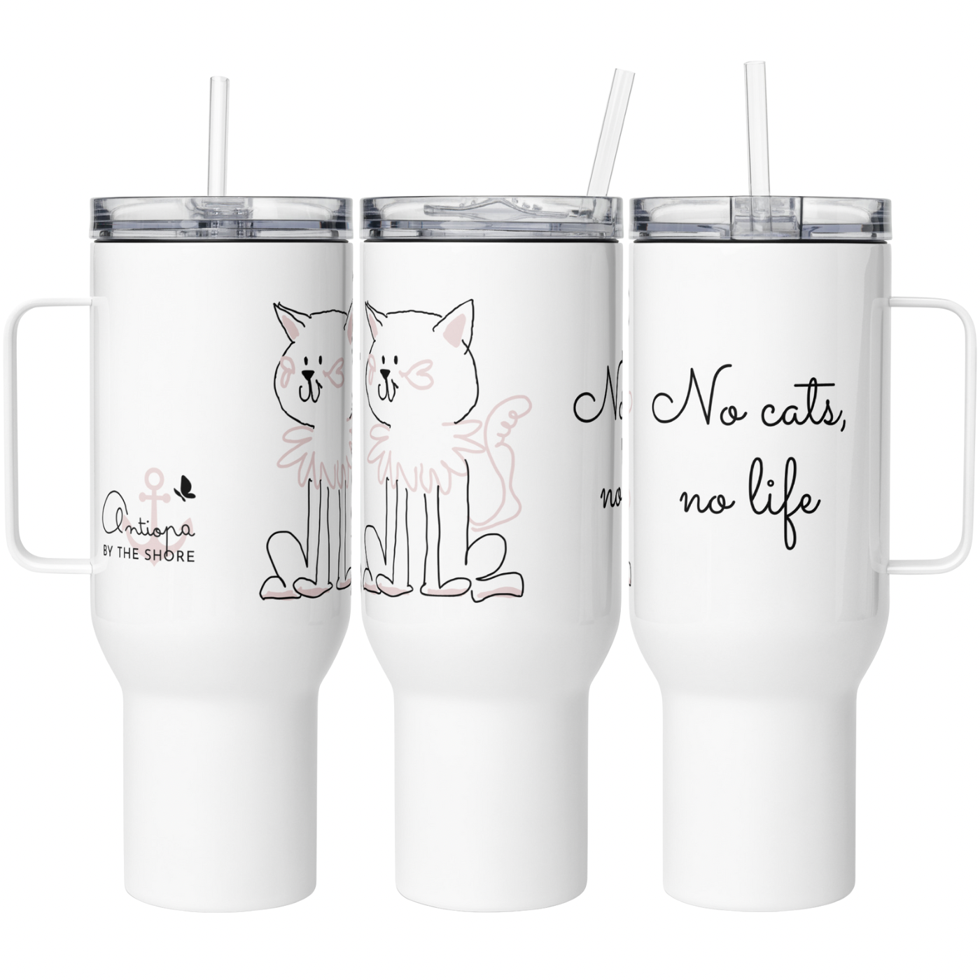 Travel mug with a handle