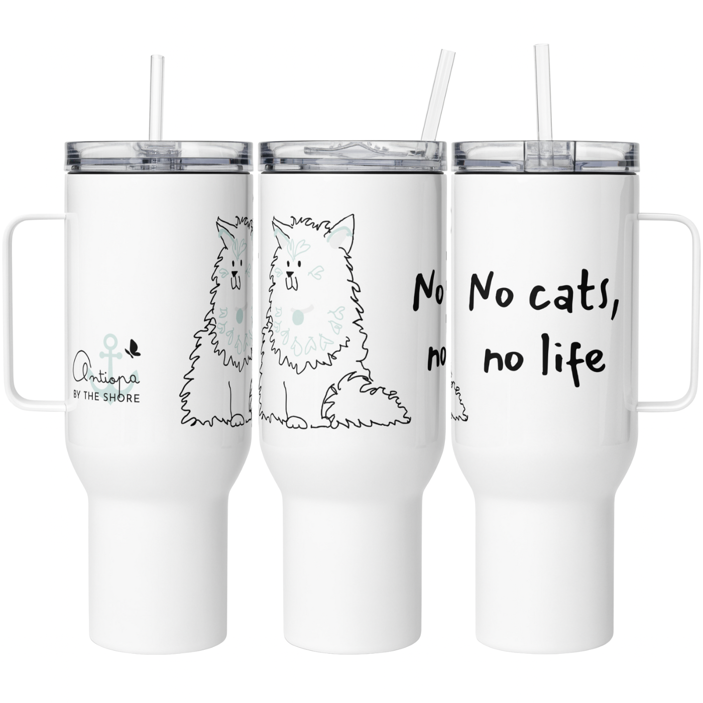 Travel mug with a handle