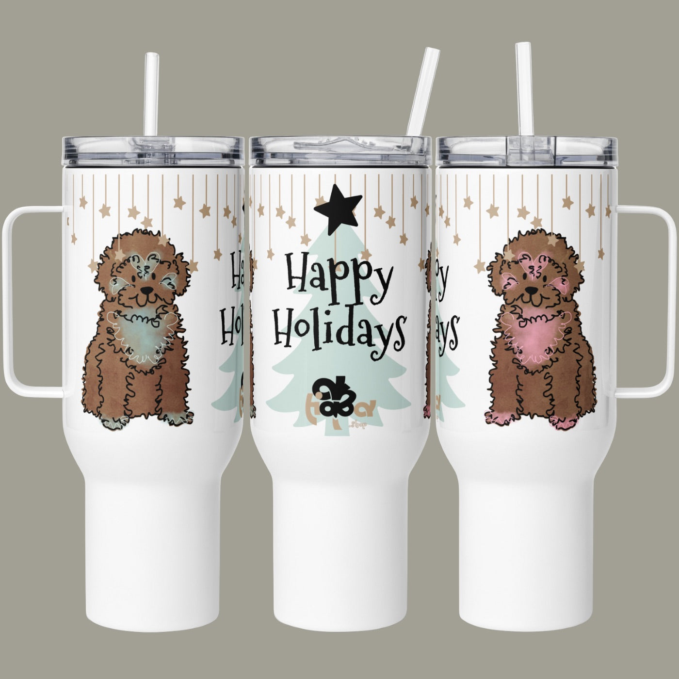 Travel mug with a handle