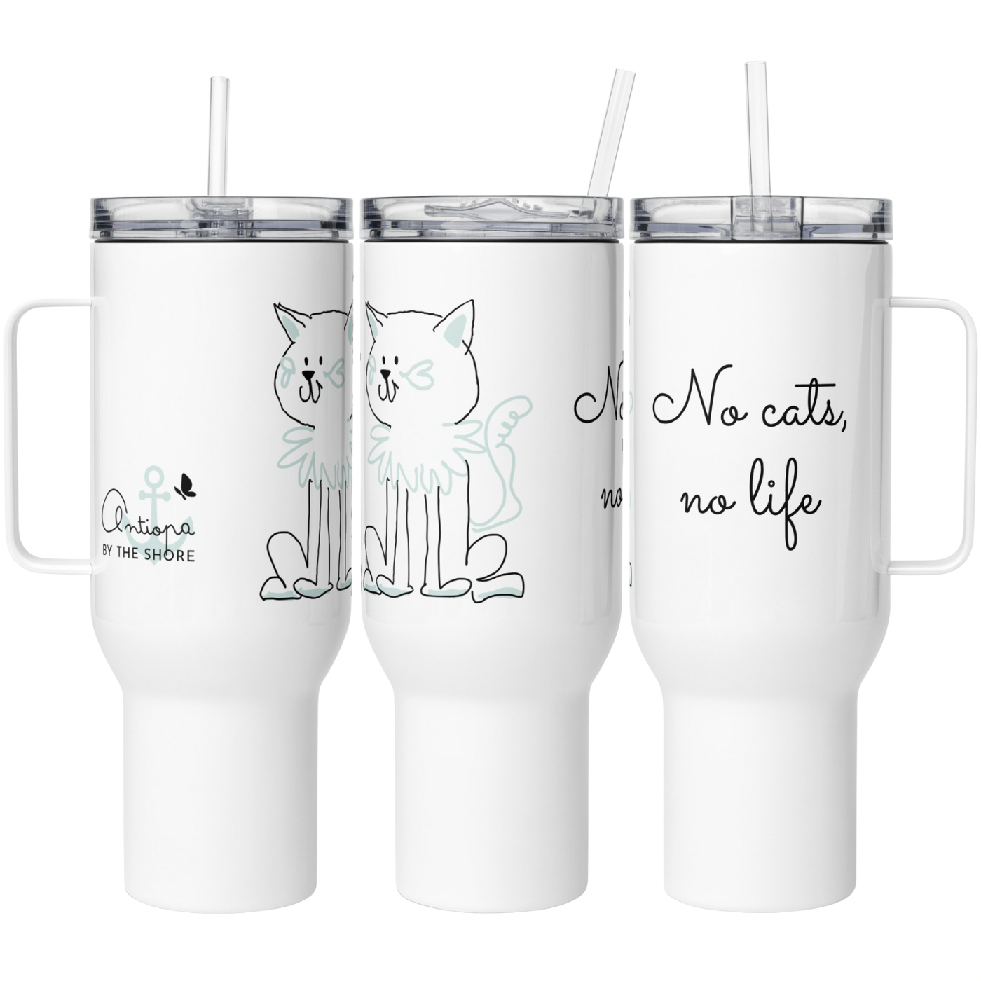 Travel mug with a handle