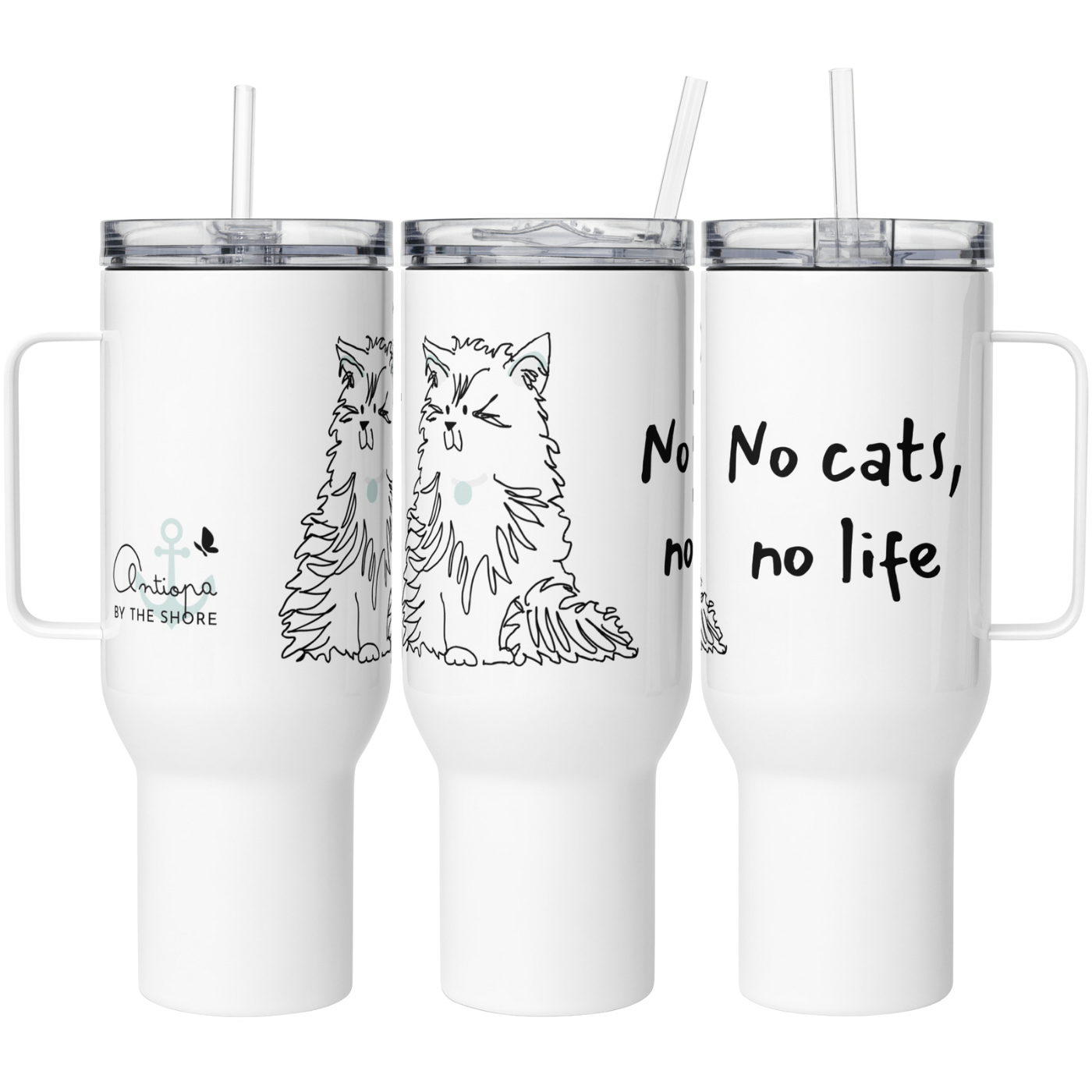 Travel mug with a handle