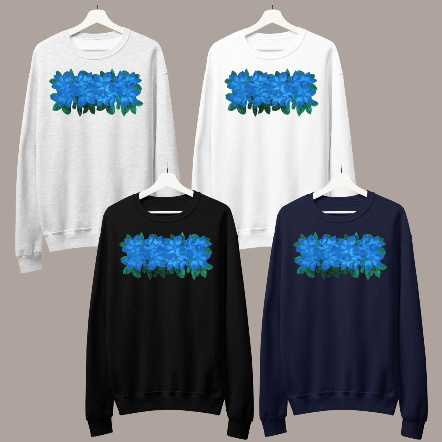 Floral Sweatshirt (Blue)