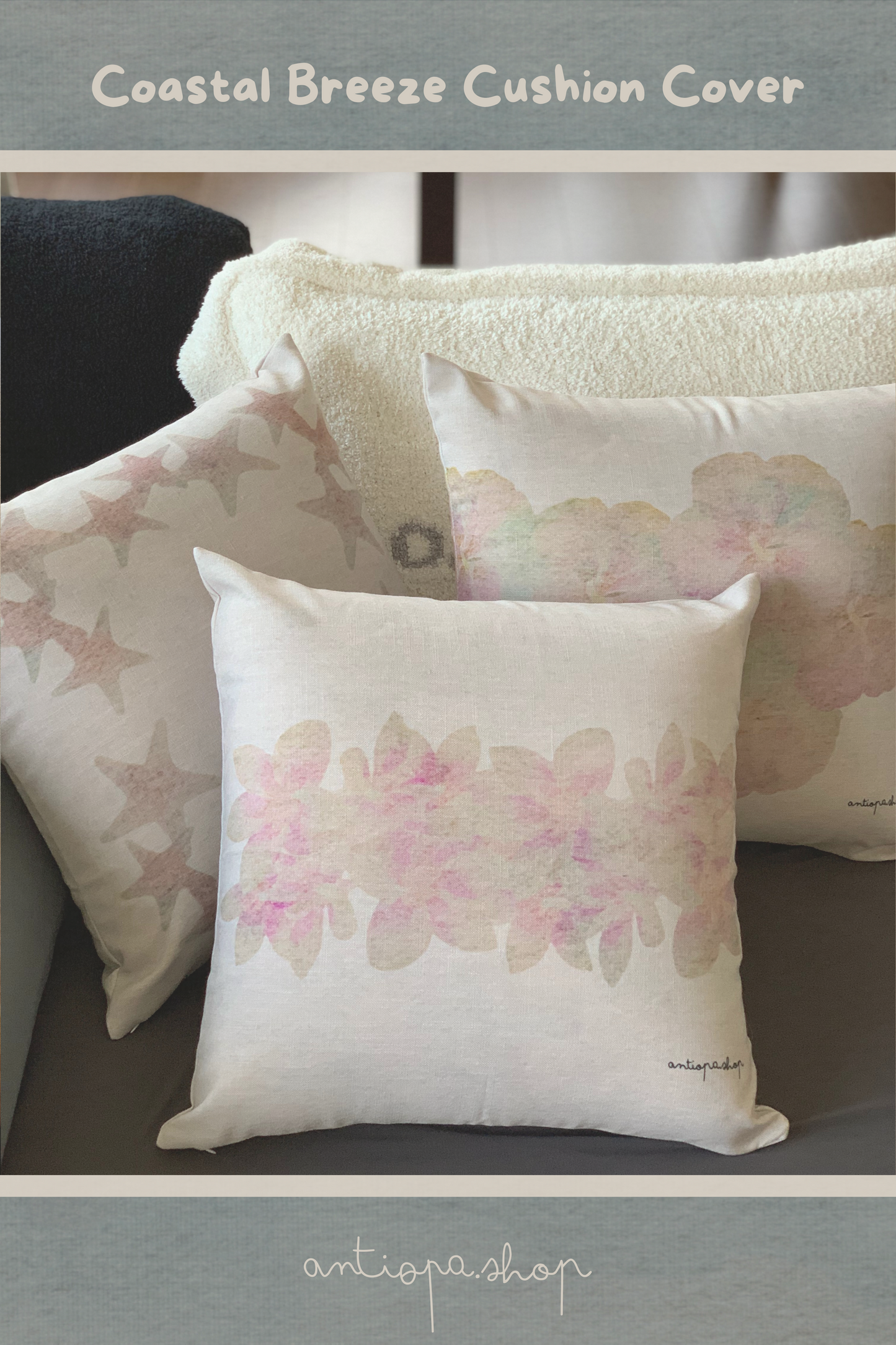 Premium Cushion Cover (Blush Petal Drift)