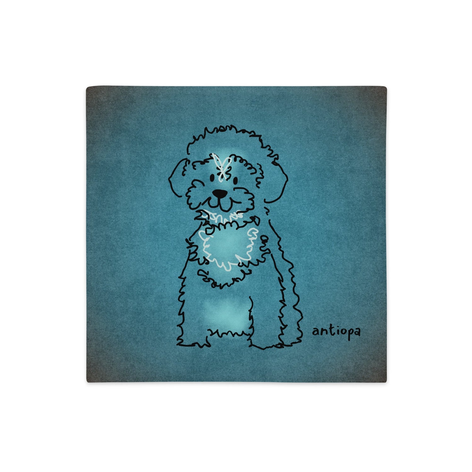 Turquoise + Premium Cushion Cover + Dogs