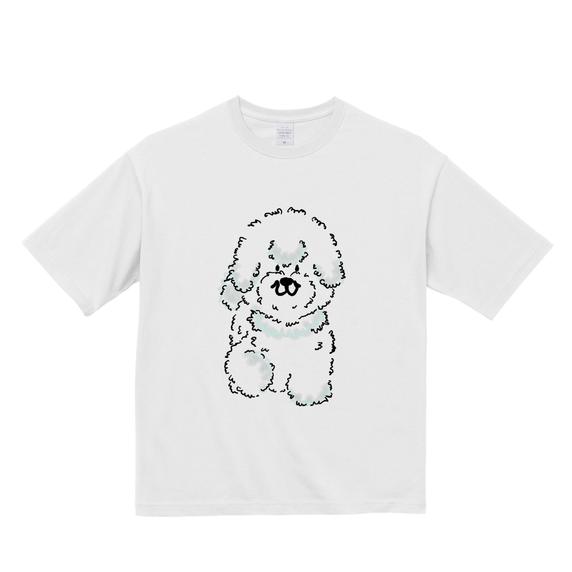 ビションフリーゼ　オーバーサイズT white image