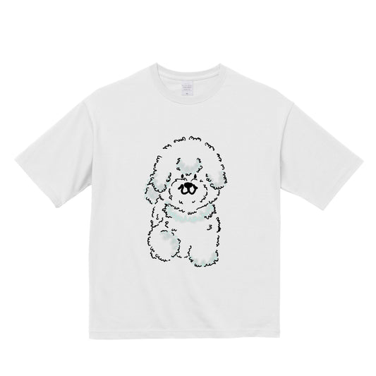 ビションフリーゼ　オーバーサイズT white image