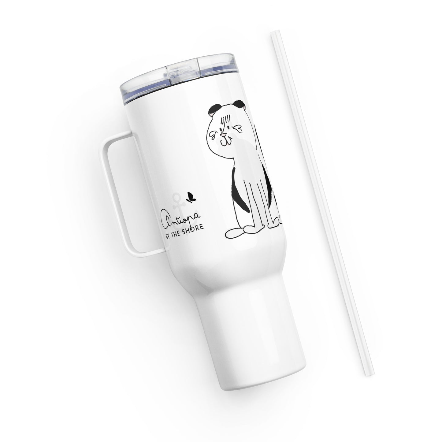 Travel mug with a handle