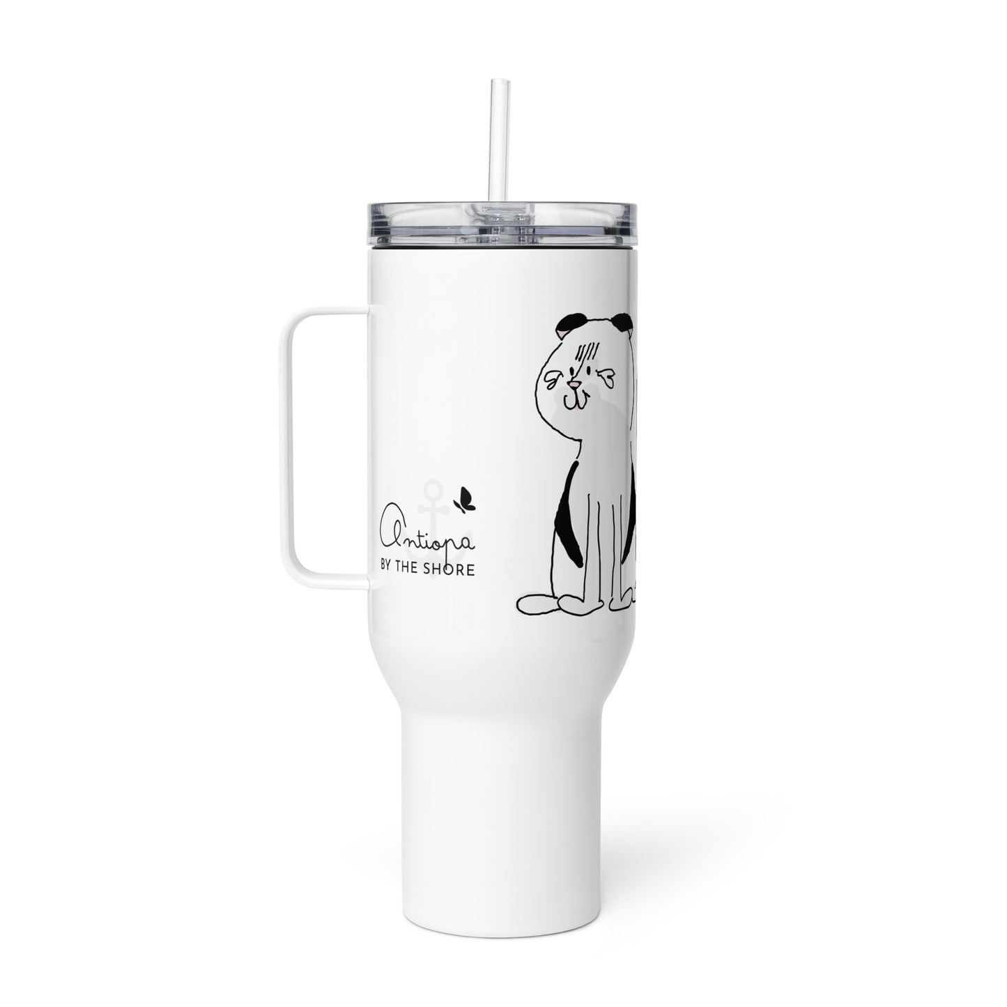 Travel mug with a handle