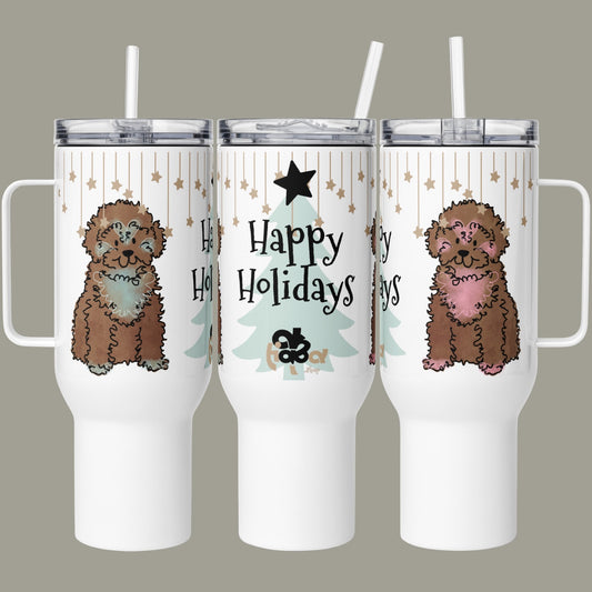 Travel mug with a handle