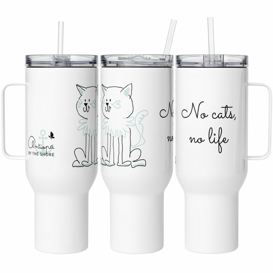 Travel mug with a handle