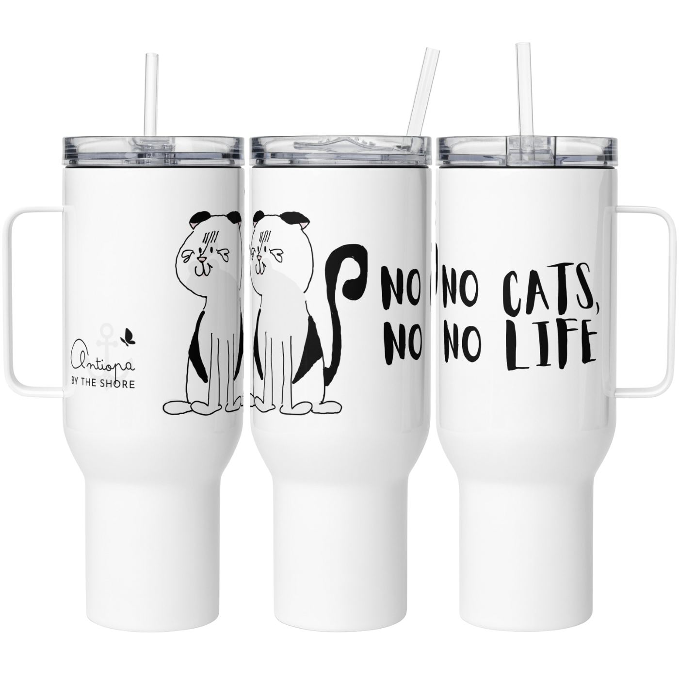 Travel mug with a handle